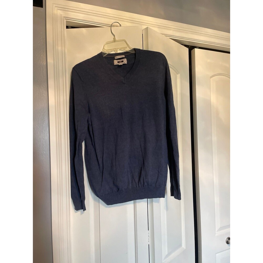 Joseph Abboud Men's Merino Wool V-Neck Sweater/Classic Pullover - Sz L Blue